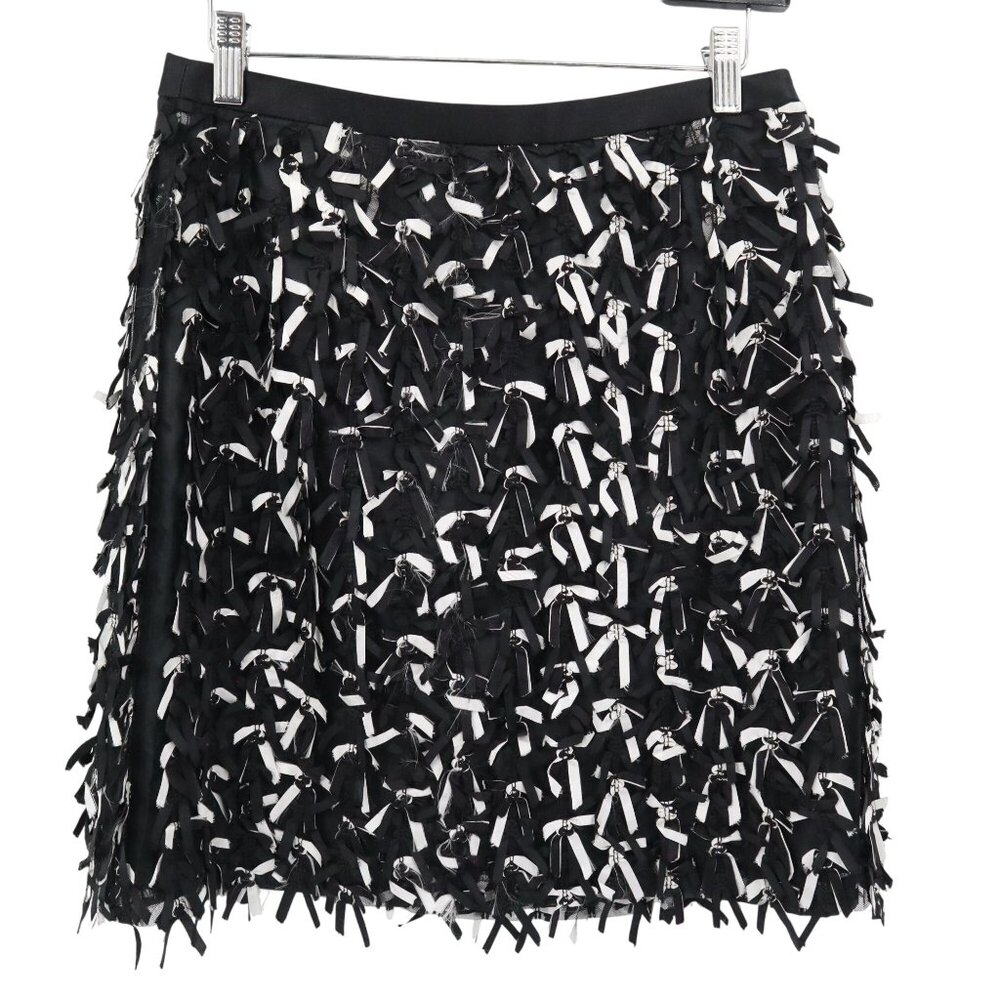 Shani Ribbon Bow Mini Skirt Womens 6 Black Vintage Retro 80s Y2K Twee Whimsigoth